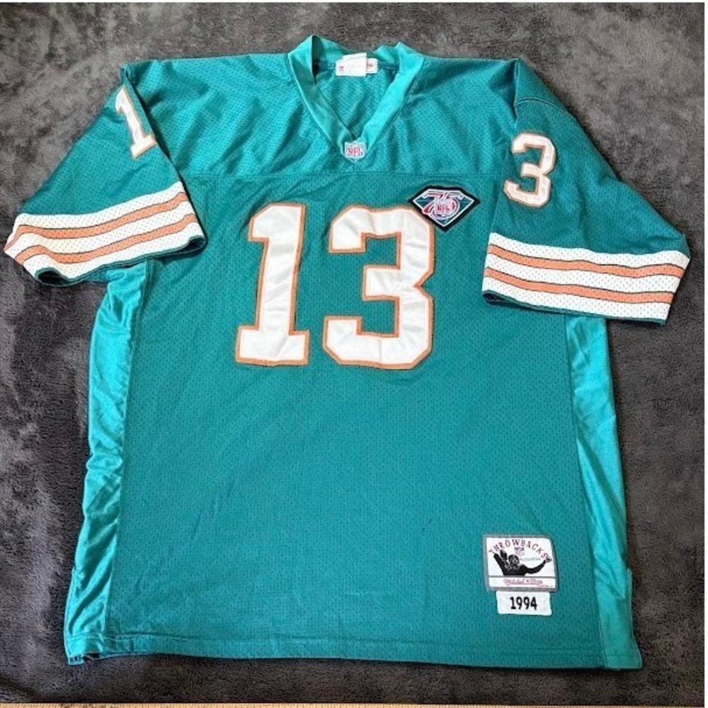 Mitchell & Ness Dan Marino Miami Dolphins 1994 Throwback Jersey NFL 75th Patch